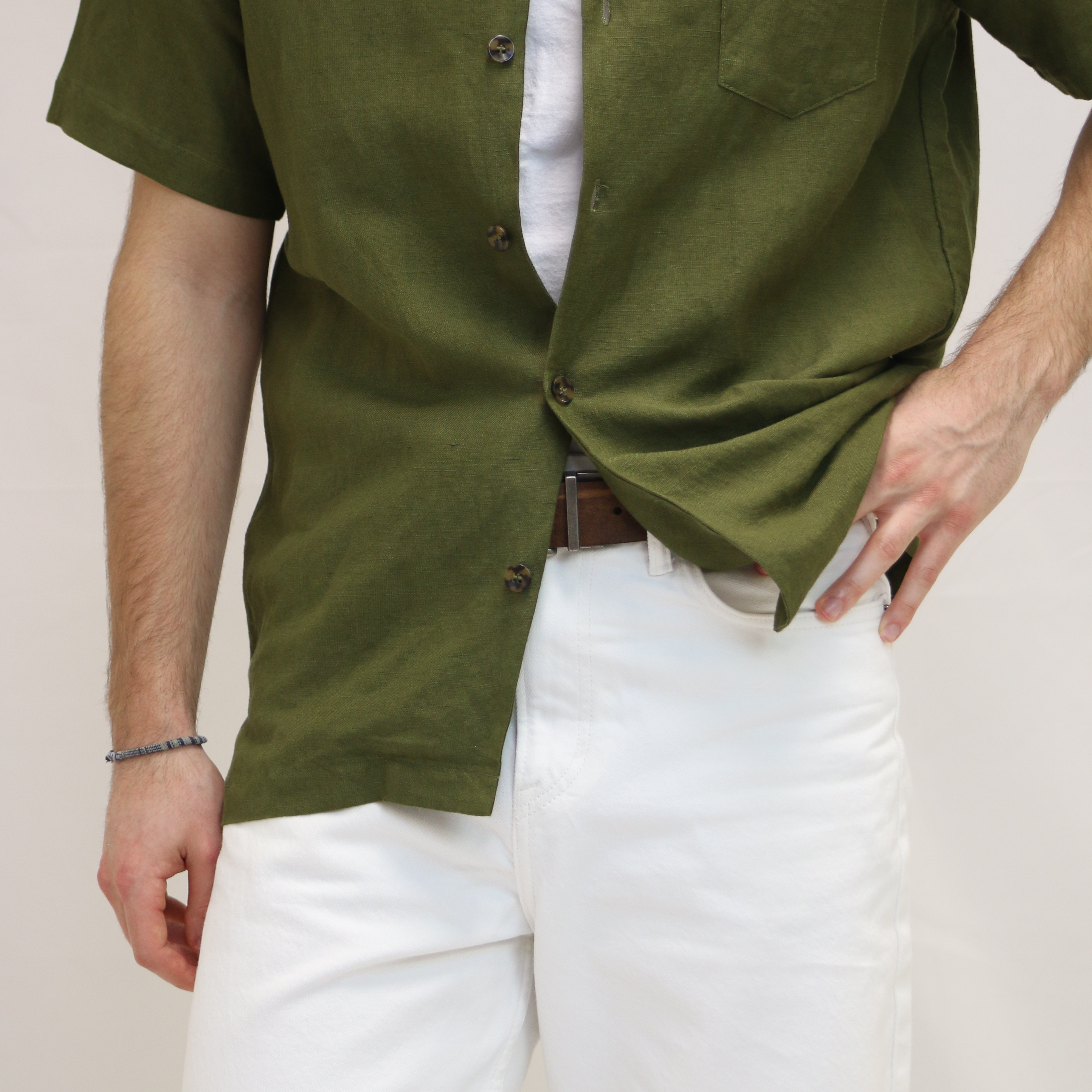 Classic Camp Collar Linen Shirt